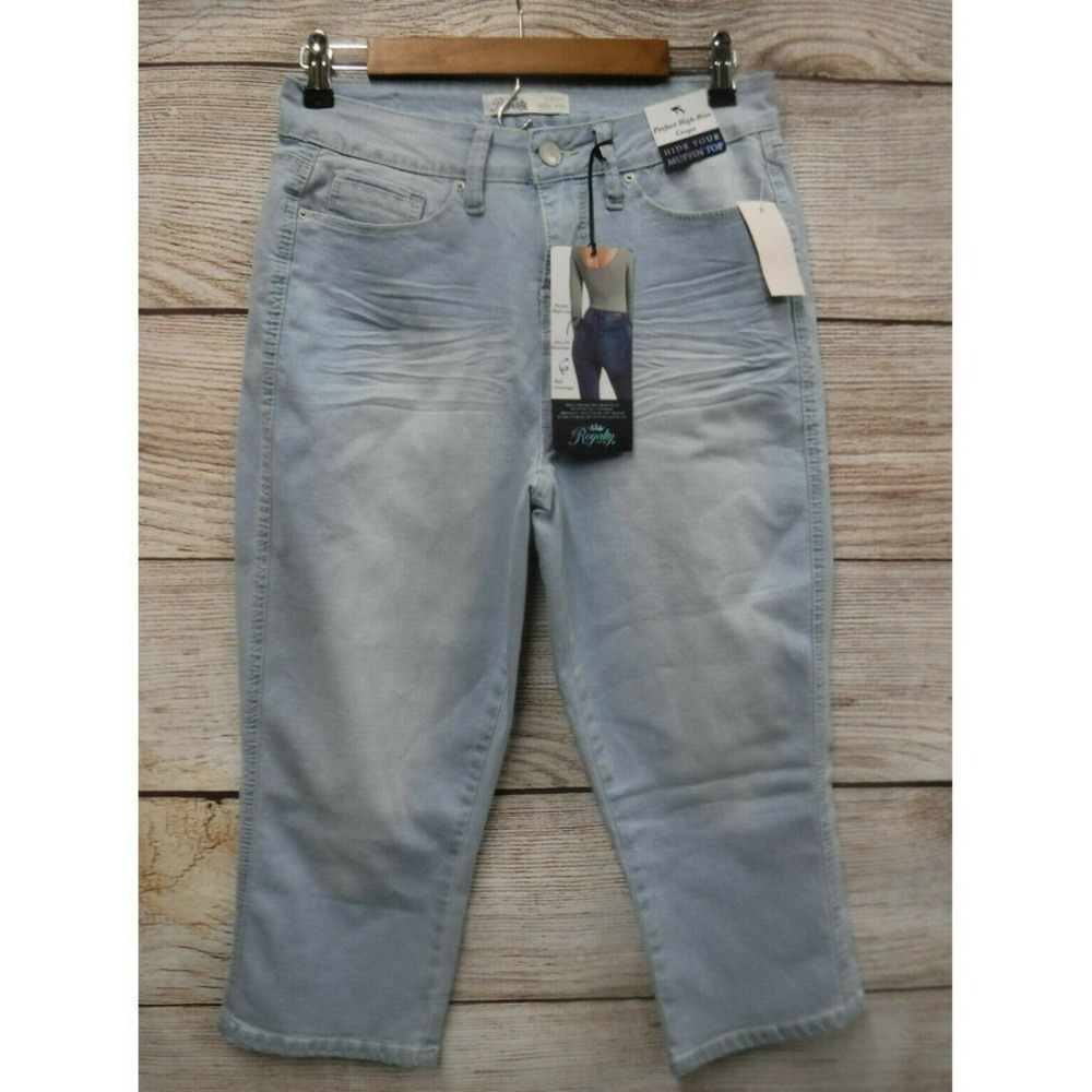 Royalty Jeans Womens Size 6 Hide Your Muffin Top Crop 21" High Rise Stretch New